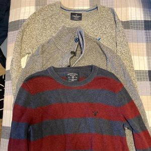 Lot 3 men sweaters american eagle mock neck small